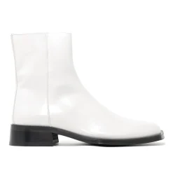 Walk London Abbey Zip Up Cuban Heel Boot White Online