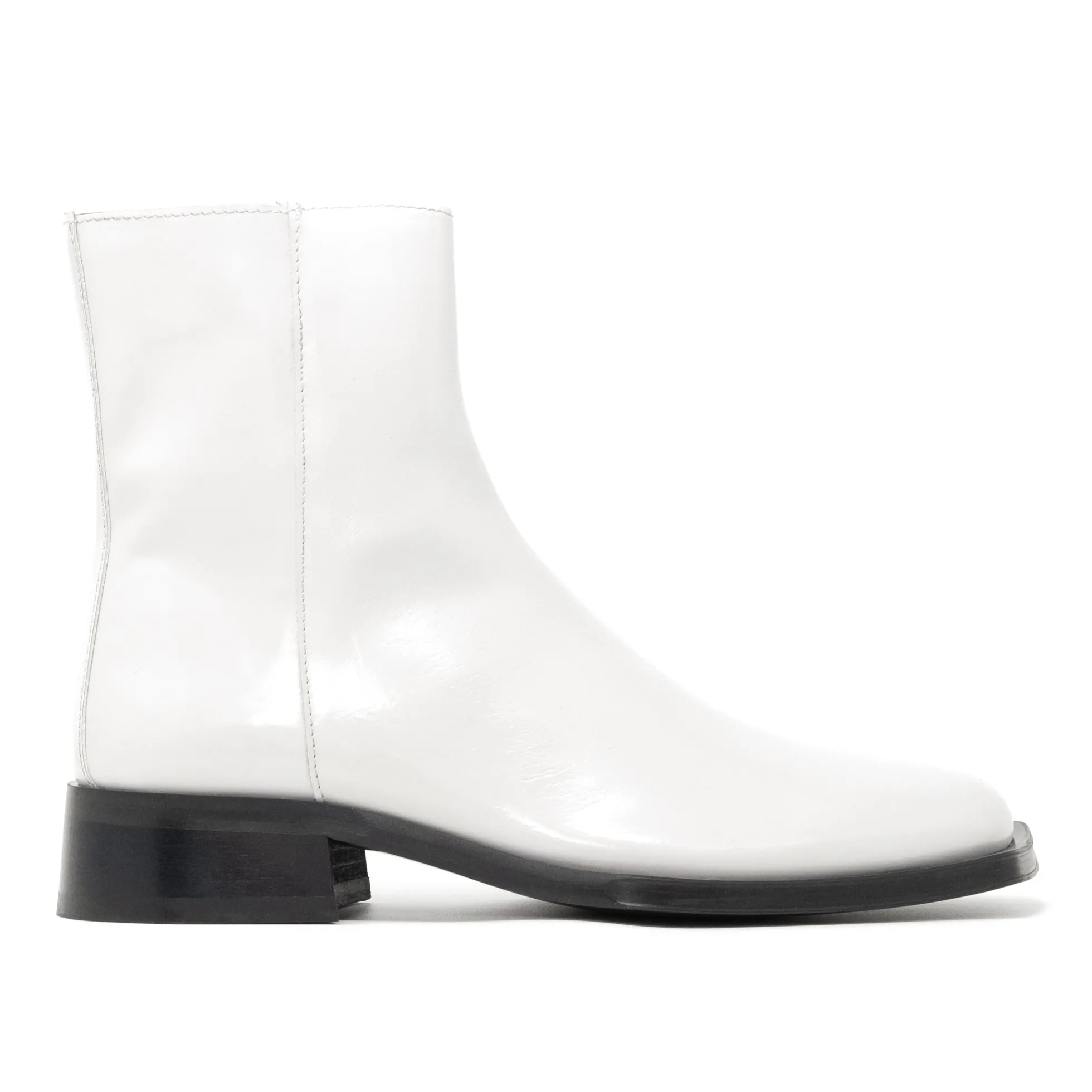 Walk London Abbey Zip Up Cuban Heel Boot White Online