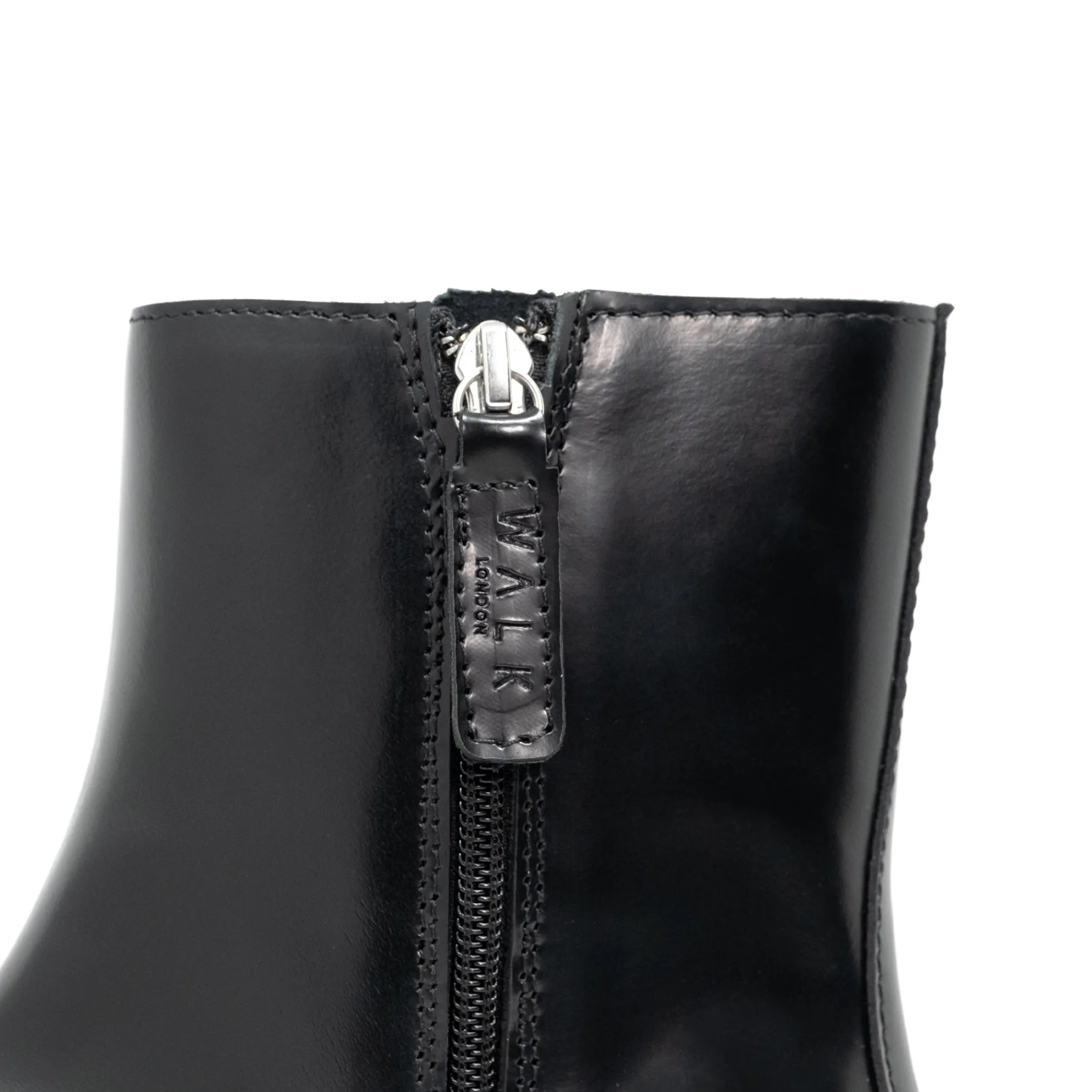 Walk London Abbey Zip Up Cuban Heel Boot Black Shop