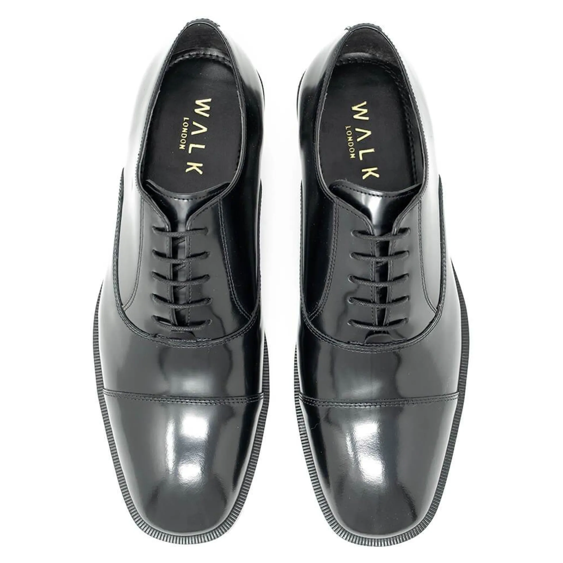 Walk London Alex Oxford Toe Cap Shoe Black Cheap