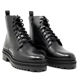 Walk London Astoria Lace Up Boot Black New