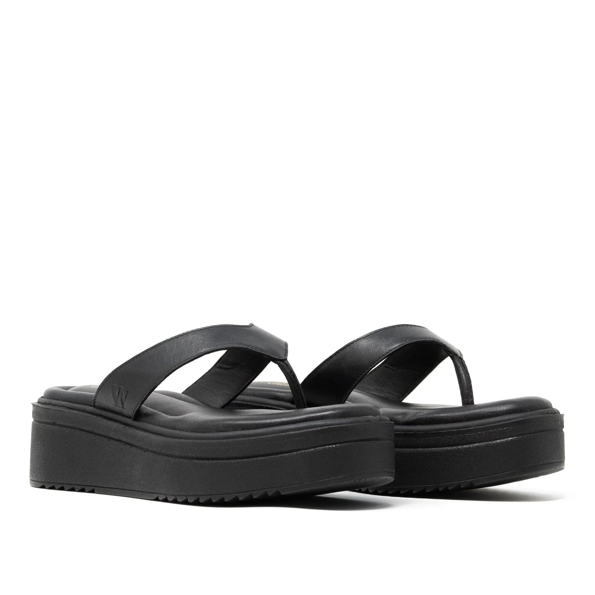 Walk London Berlin Toe Post Sandal Black Best