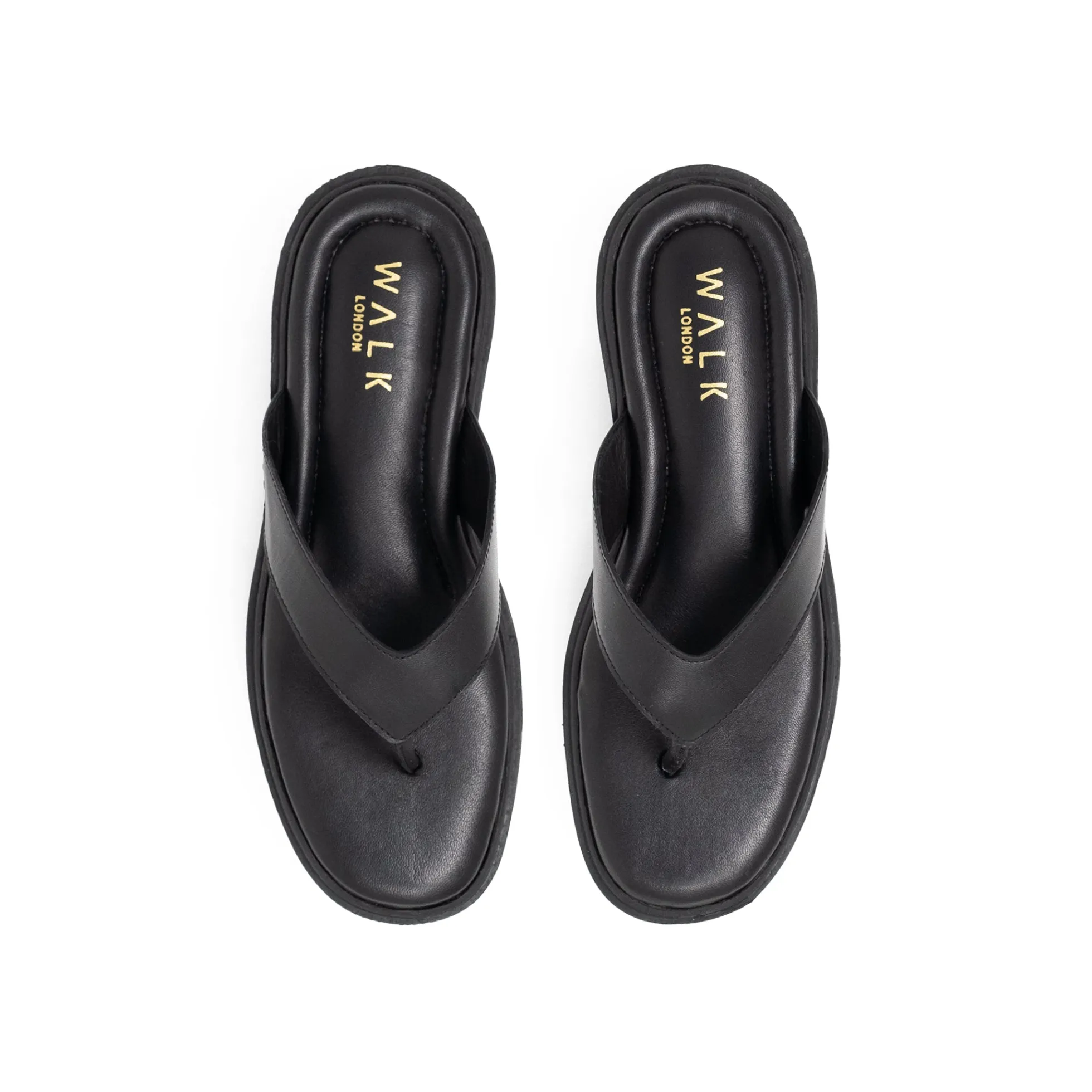 Walk London Berlin Toe Post Sandal Black Best