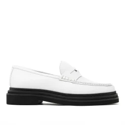 Walk London Brooklyn Penny Loafer White Leather Outlet