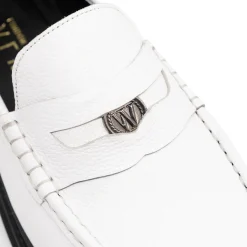 Walk London Brooklyn Penny Loafer White Leather Outlet