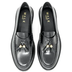 Walk London Campus Tassel Loafer Black Cheap