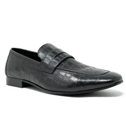 Walk London Capri Embossed Saddle Loafer Black Best Sale