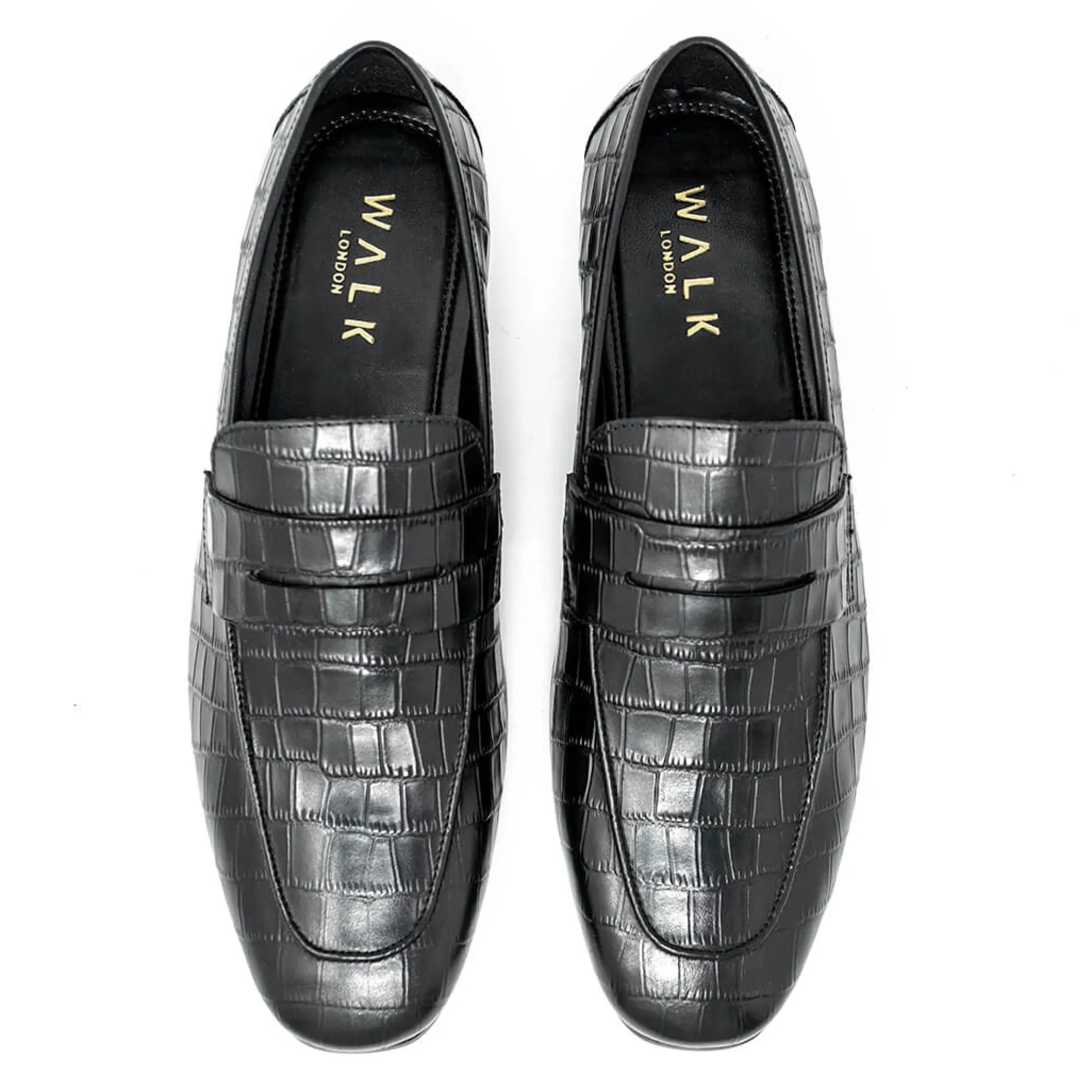 Walk London Capri Embossed Saddle Loafer Black Best Sale