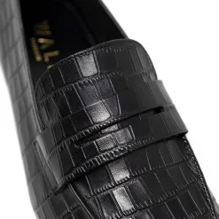 Walk London Capri Embossed Saddle Loafer Black Outlet