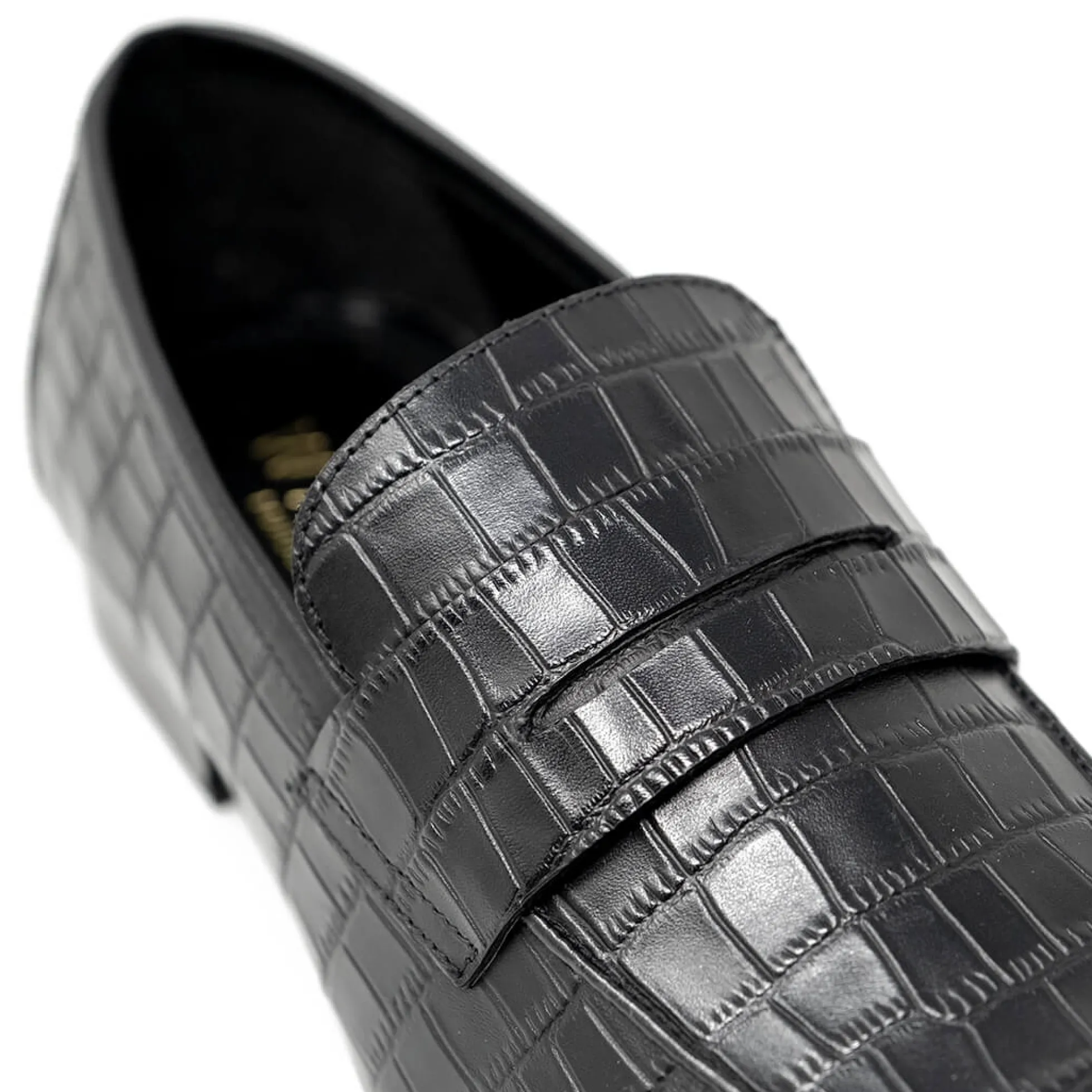 Walk London Capri Embossed Saddle Loafer Black Best Sale