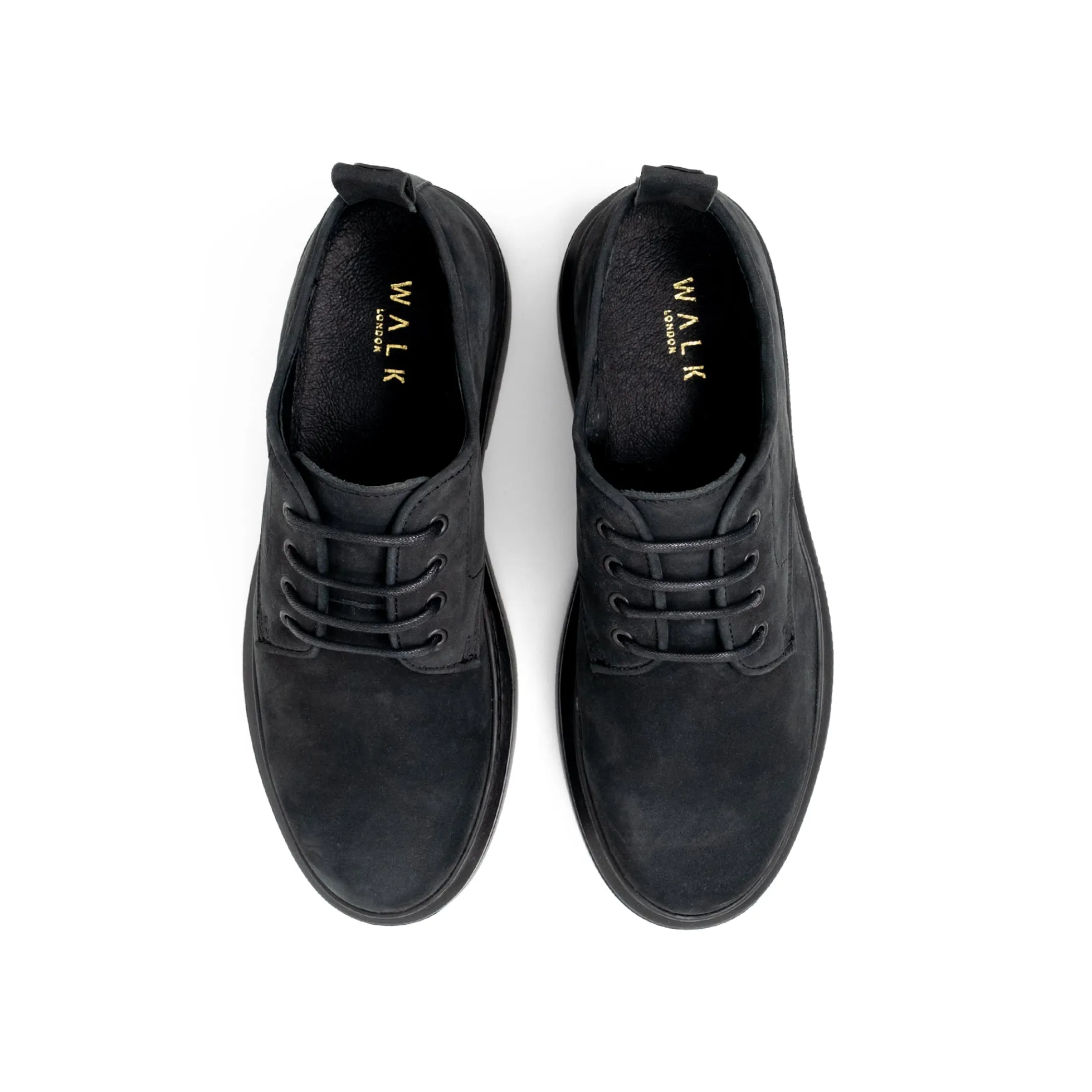 Walk London Club Derby Shoe Black Nubuck Store
