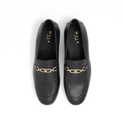 Walk London Como Trim Loafer Black Leather Best Sale