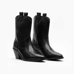 Walk London Cora Western Boot Black Leather Hot
