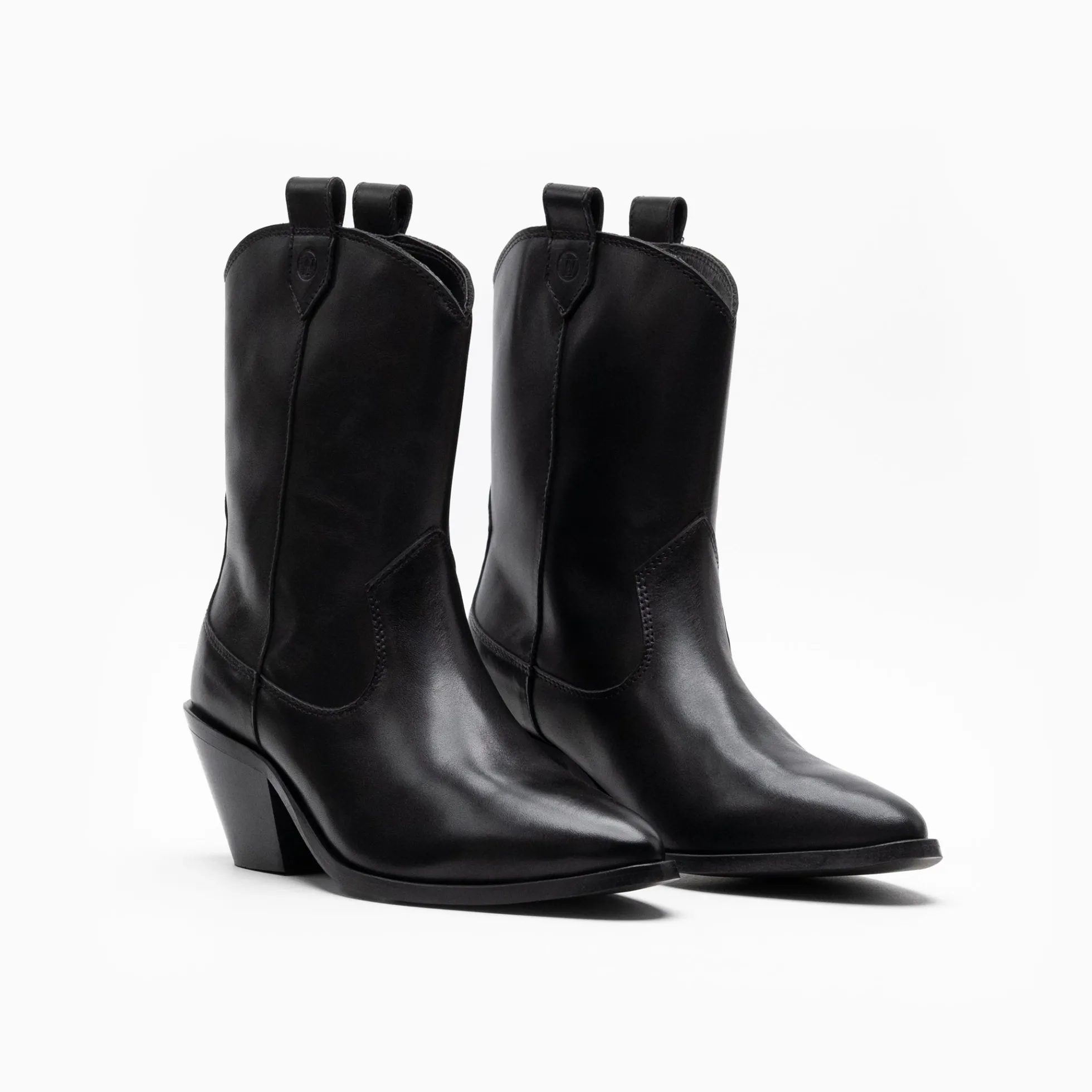 Walk London Cora Western Boot Black Leather Hot