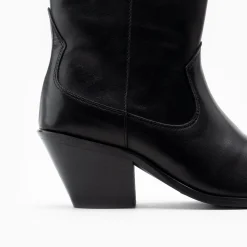 Walk London Cora Western Boot Black Leather New