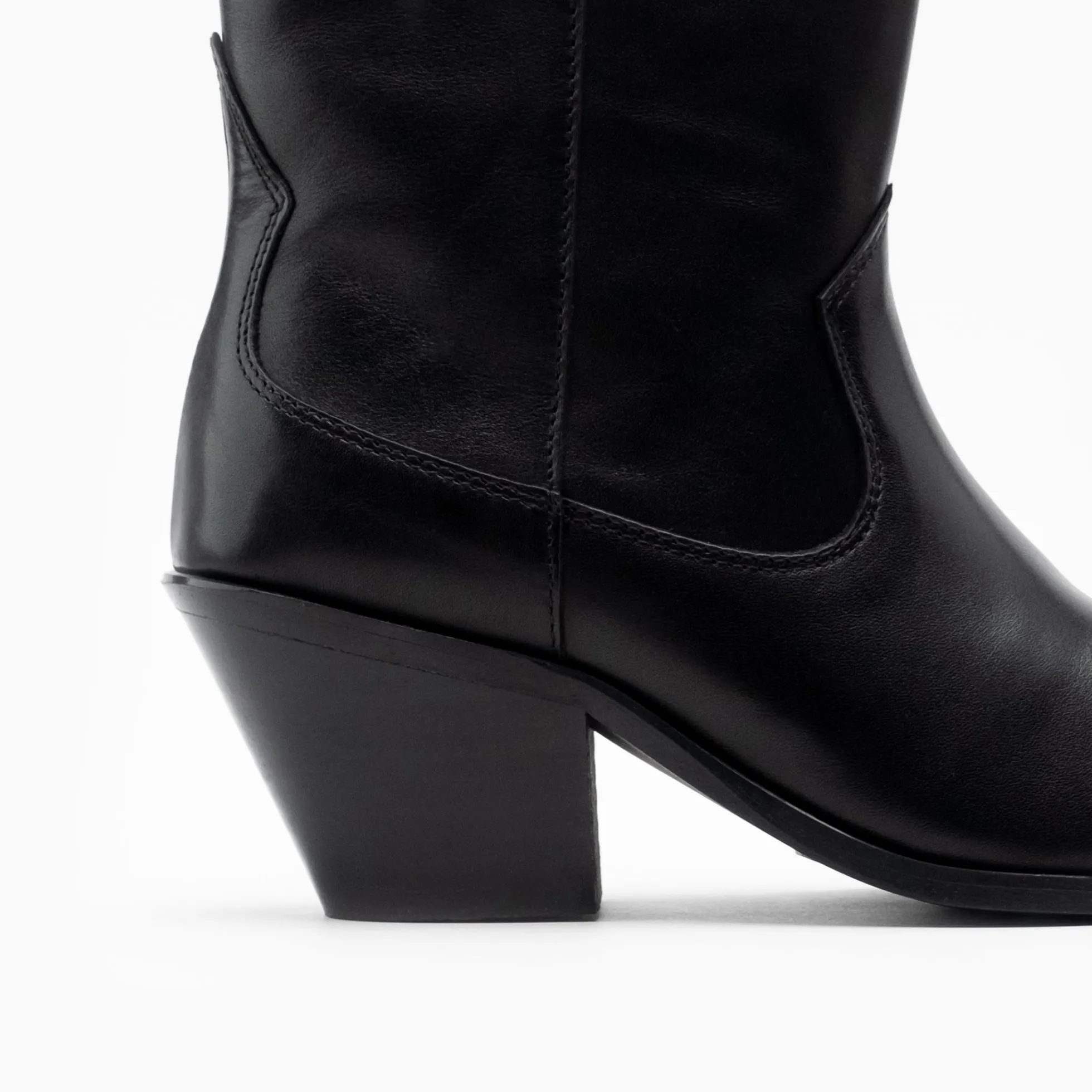 Walk London Cora Western Boot Black Leather Hot