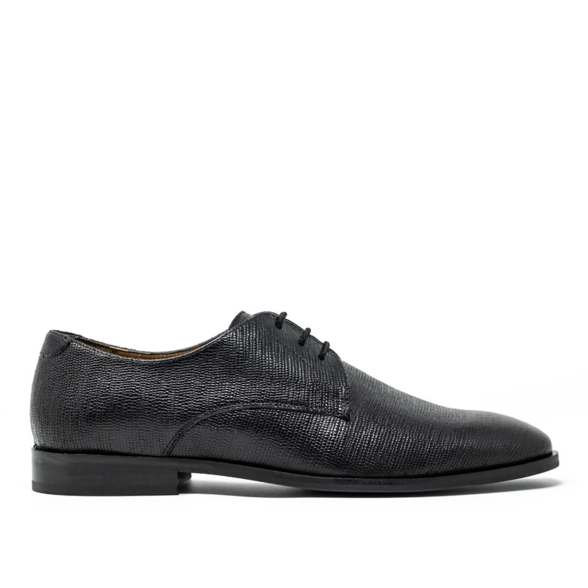 Walk London Florence Embossed Derby Shoe Black Clearance