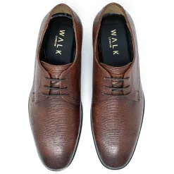 Walk London Florence Embossed Derby Shoe Brown Clearance