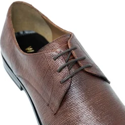Walk London Florence Embossed Derby Shoe Brown Clearance