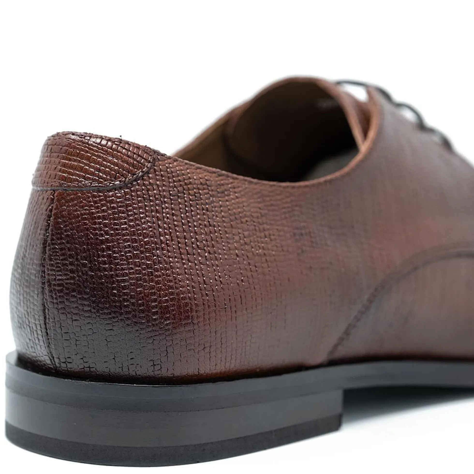 Walk London Florence Embossed Derby Shoe Brown Clearance