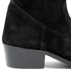 Walk London Hoxton Hex Cuban Heel Zip Up Boot Black Suede Best Sale