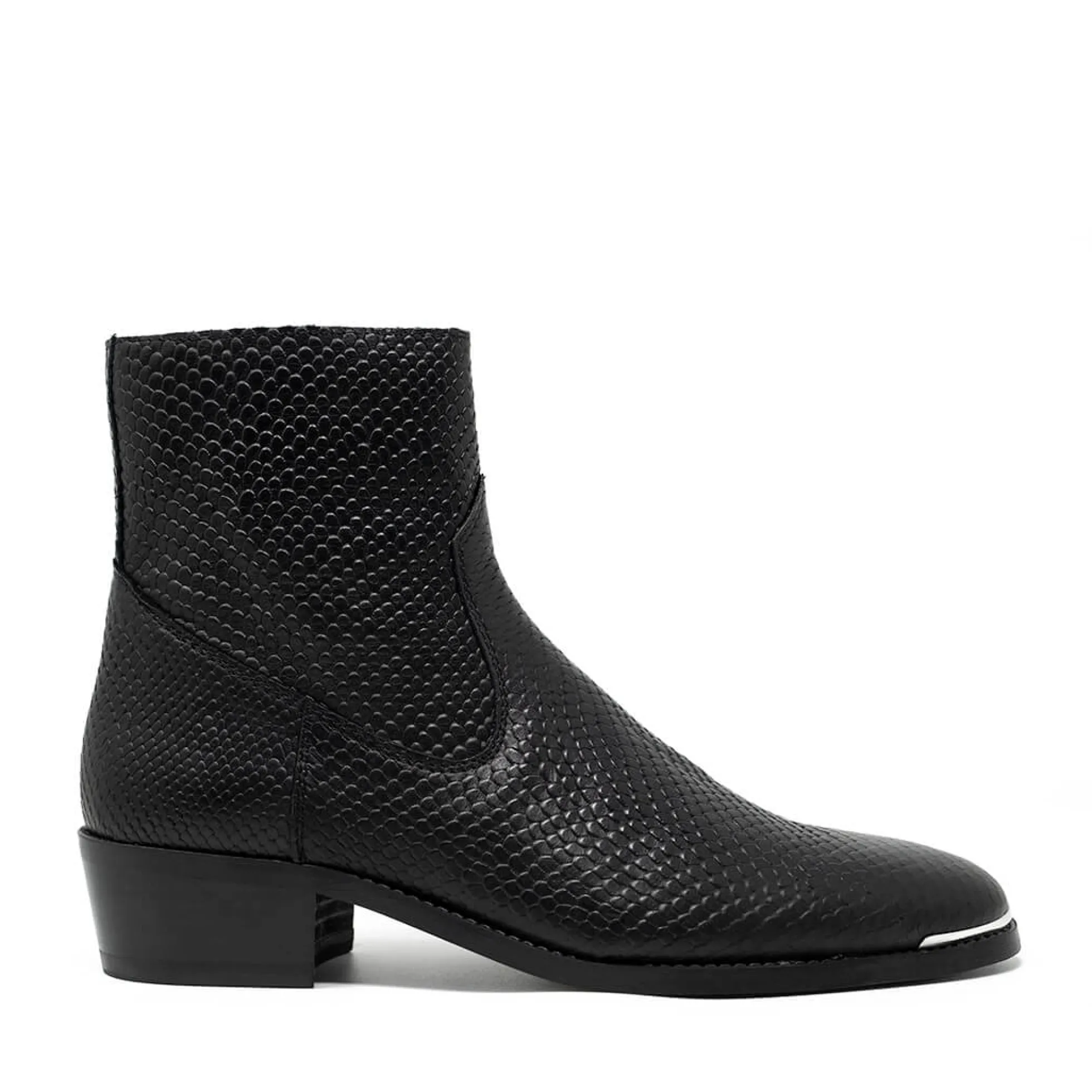 Walk London Hoxton Hex Emboss Cuban Heel Boots Black Online