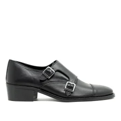 Walk London Hoxton Monk Strap Shoe Black Leather Best Sale