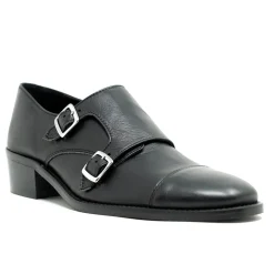Walk London Hoxton Monk Strap Shoe Black Leather Best Sale