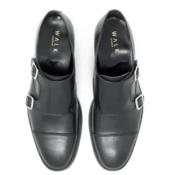 Walk London Hoxton Monk Strap Shoe Black Leather Best Sale