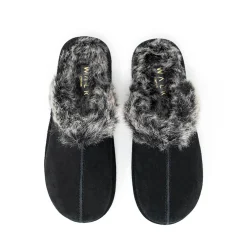 Walk London Isla Slipper Black Suede Flash Sale