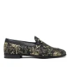 Walk London Joey Trim Loafers Black & Gold Flash Sale