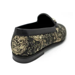 Walk London Joey Trim Loafers Black & Gold Flash Sale