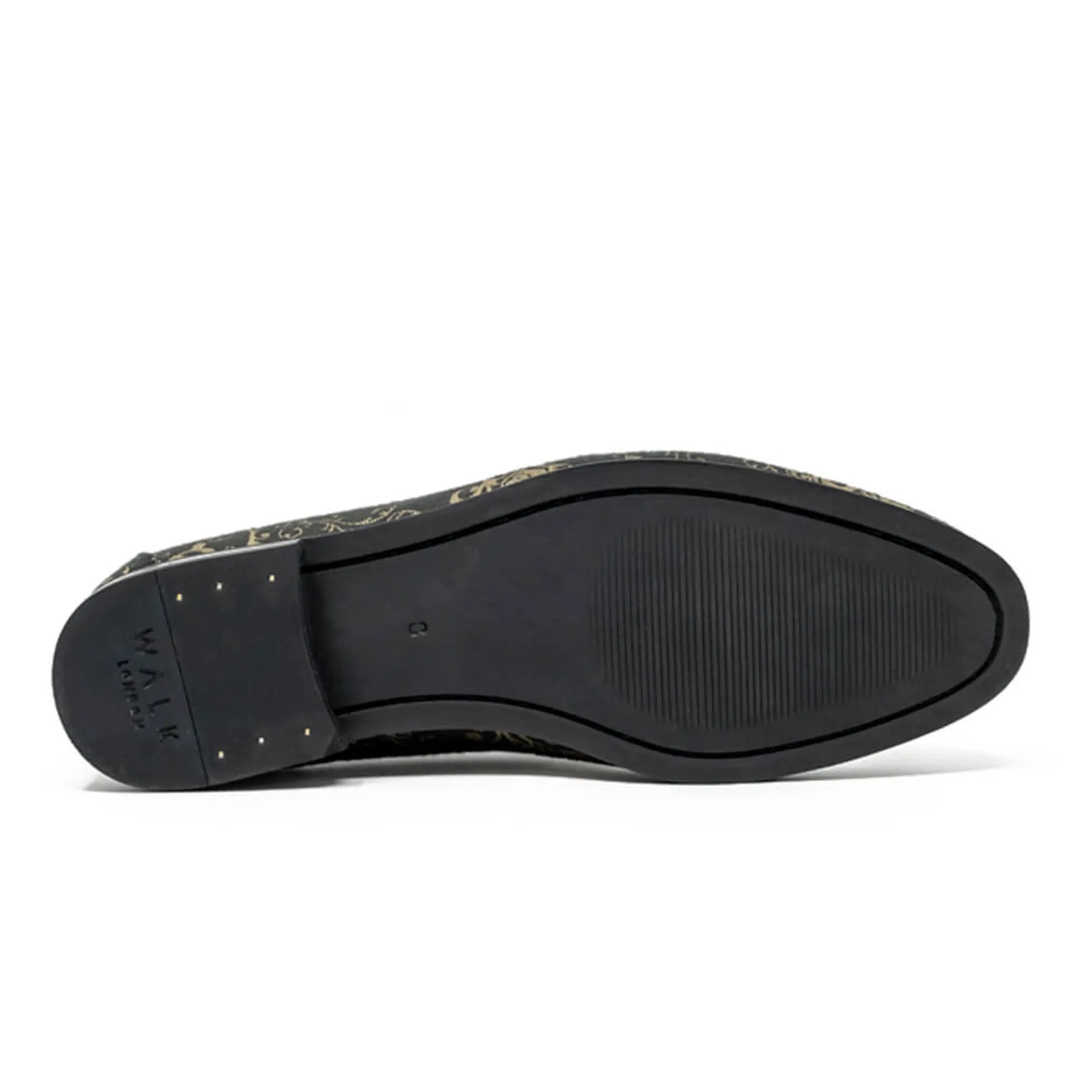 Walk London Joey Trim Loafers Black & Gold Flash Sale