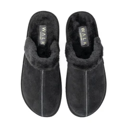Walk London Leyton Slipper Black Suede Clearance