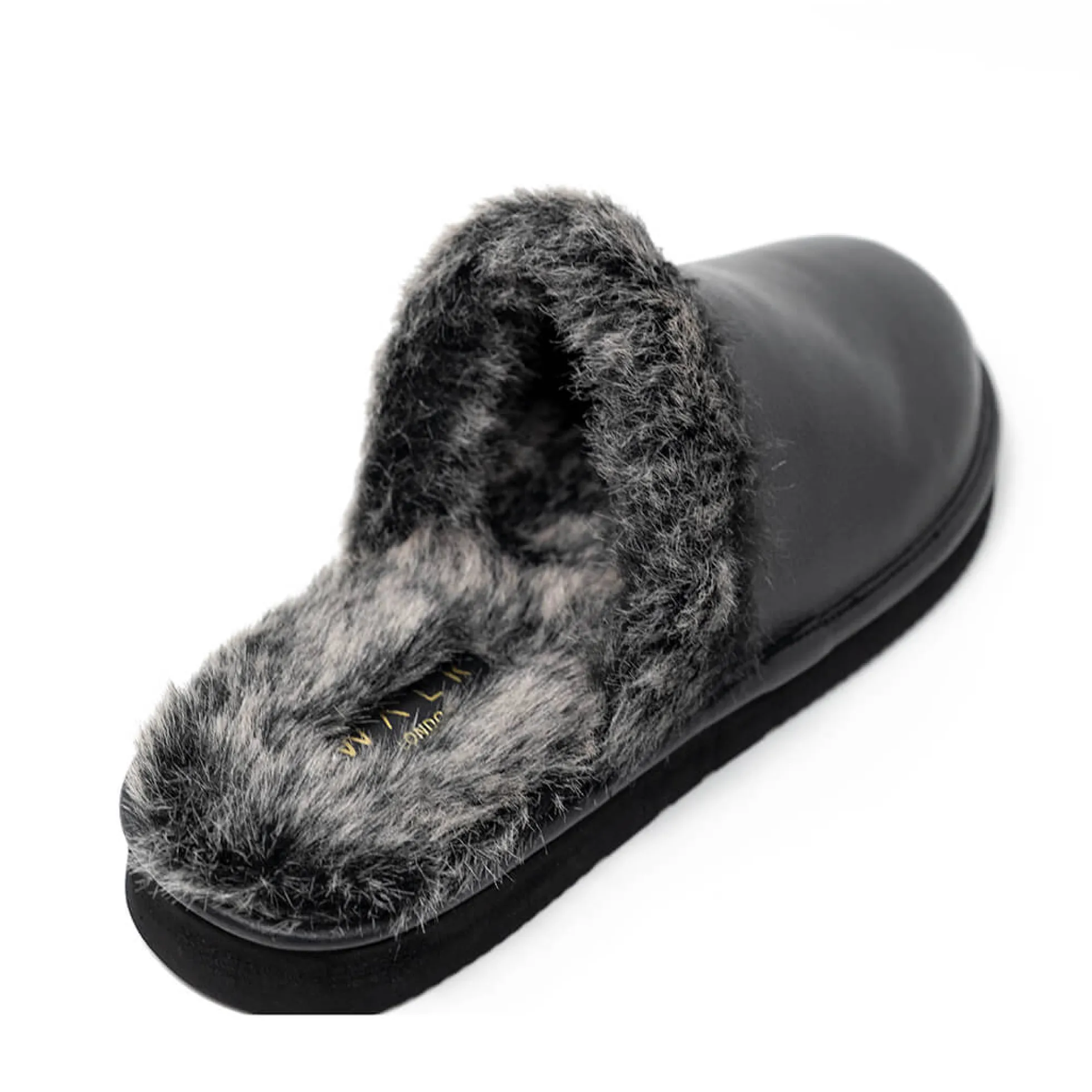 Walk London Leyton Slipper Black Leather Online