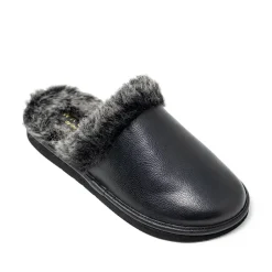 Walk London Leyton Slipper Black Leather Online