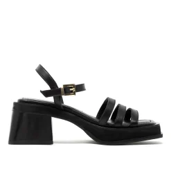 Walk London Lily Ankle Strap Heel Sandal Black Cheap