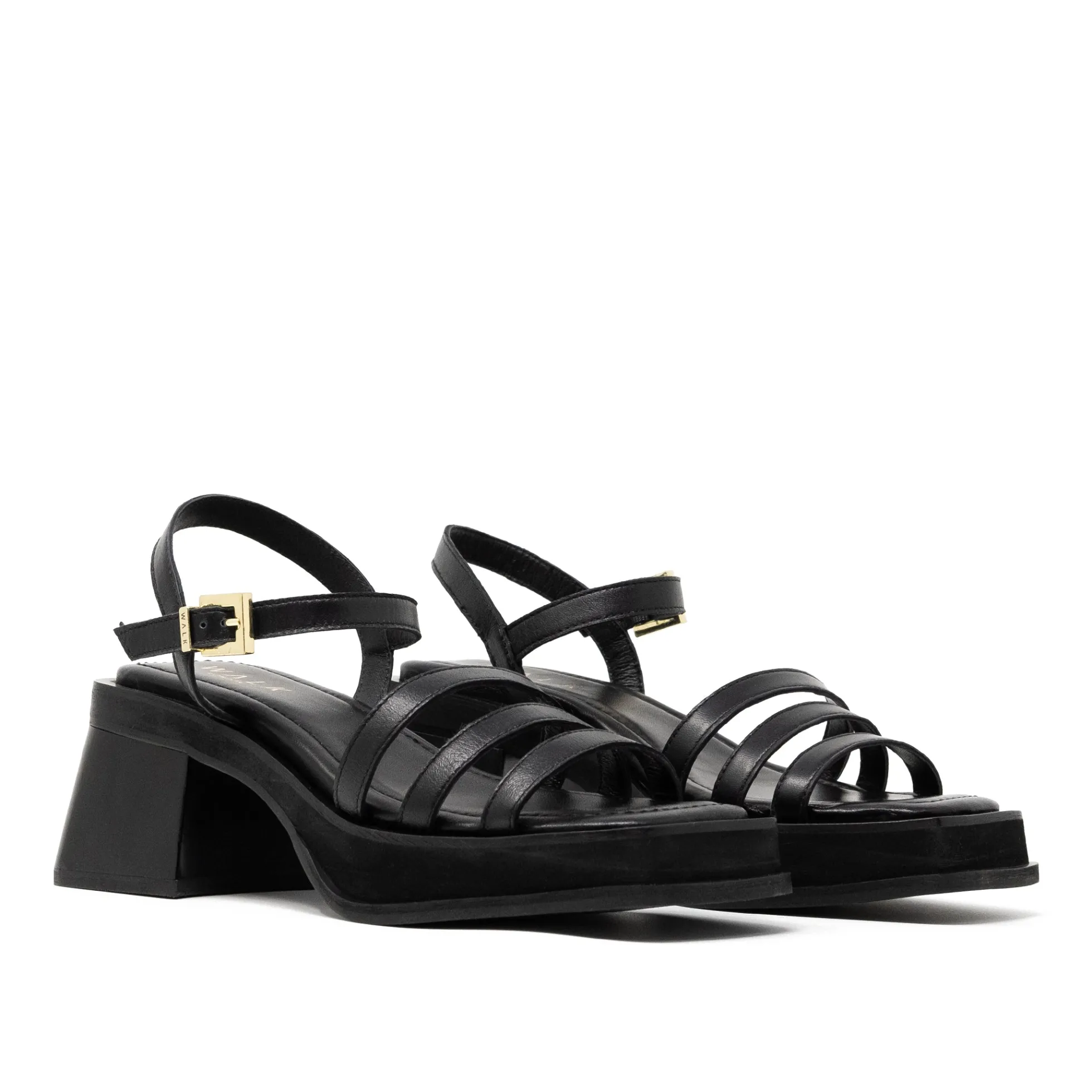 Walk London Lily Ankle Strap Heel Sandal Black Fashion