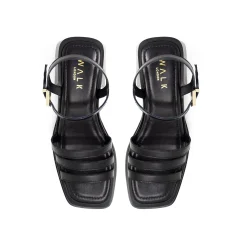 Walk London Lily Ankle Strap Heel Sandal Black Fashion