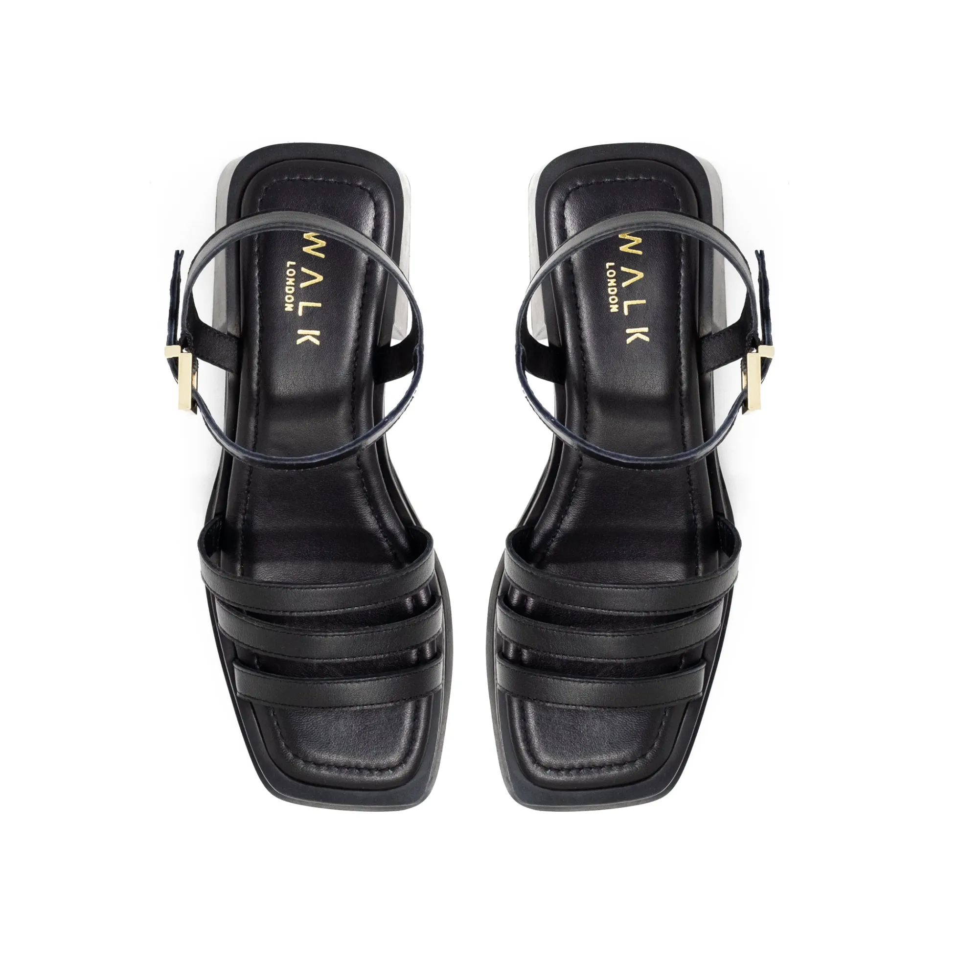 Walk London Lily Ankle Strap Heel Sandal Black Cheap