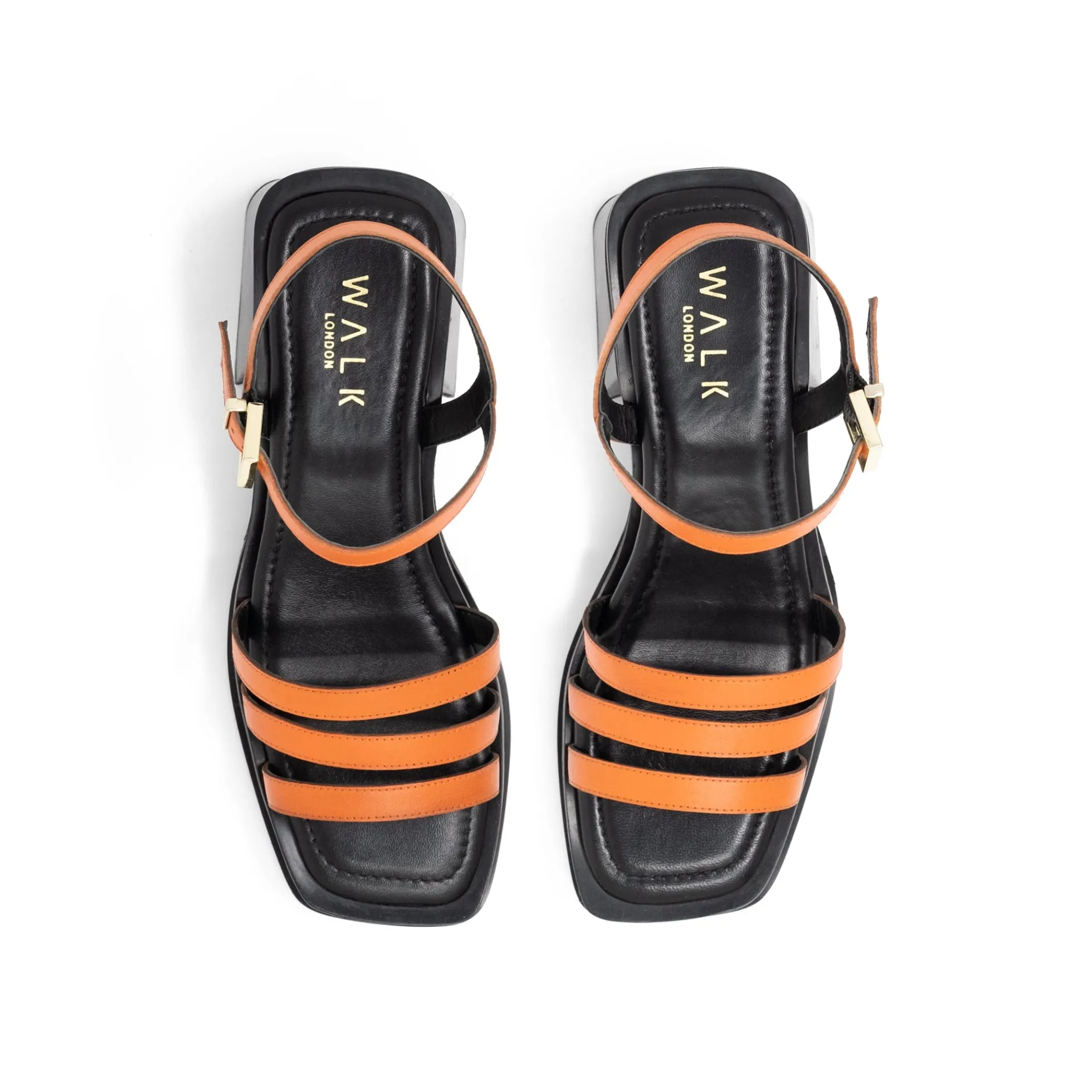 Walk London Lily Ankle Strap Heel Sandal Orange Best