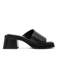 Walk London Lily Mule Heel Sandal Black Hot