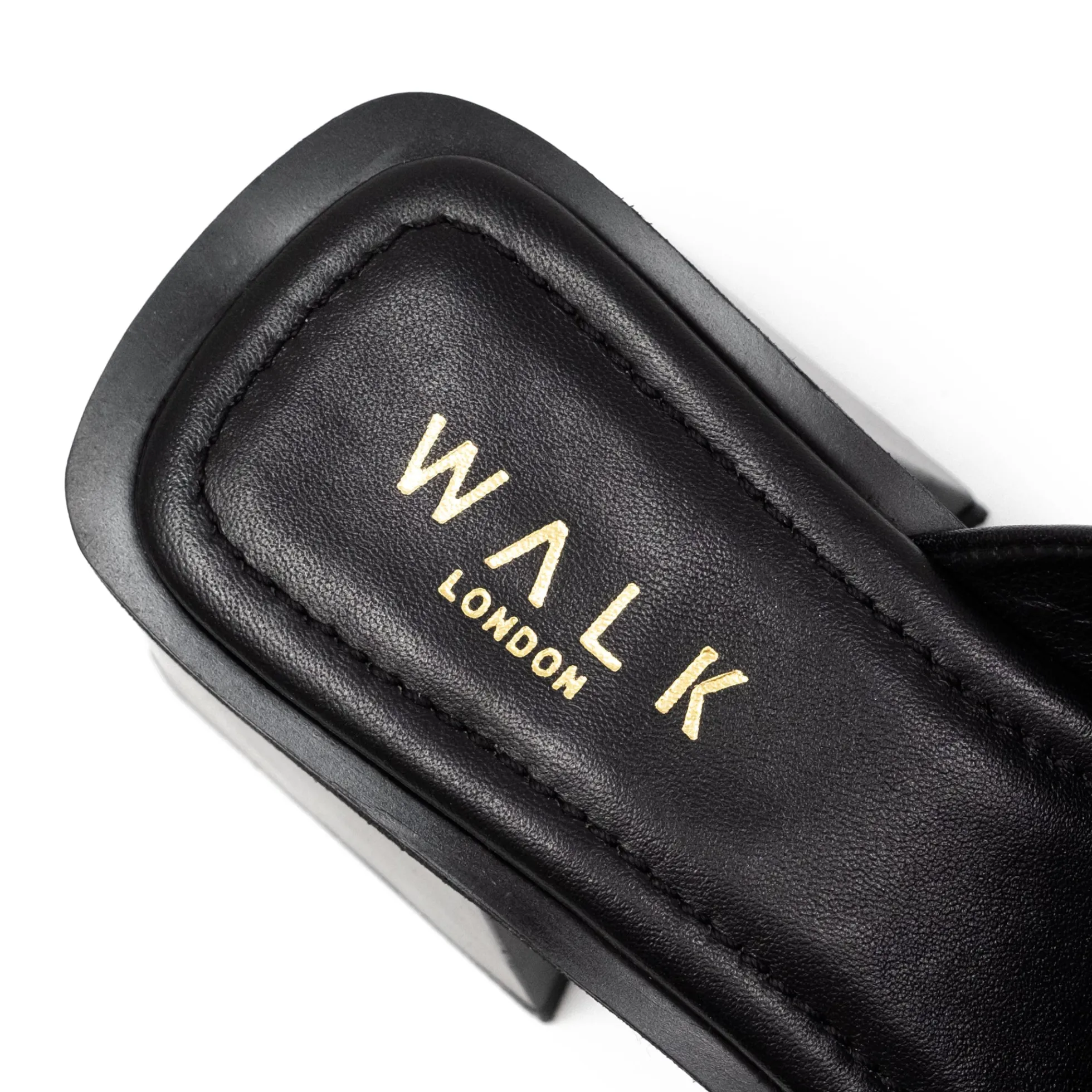 Walk London Lily Mule Heel Sandal Black Hot
