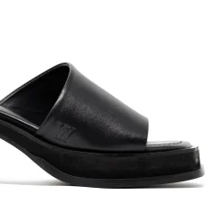 Walk London Lily Mule Heel Sandal Black Hot