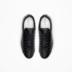 Walk London Marco Trainer Black Leather Clearance