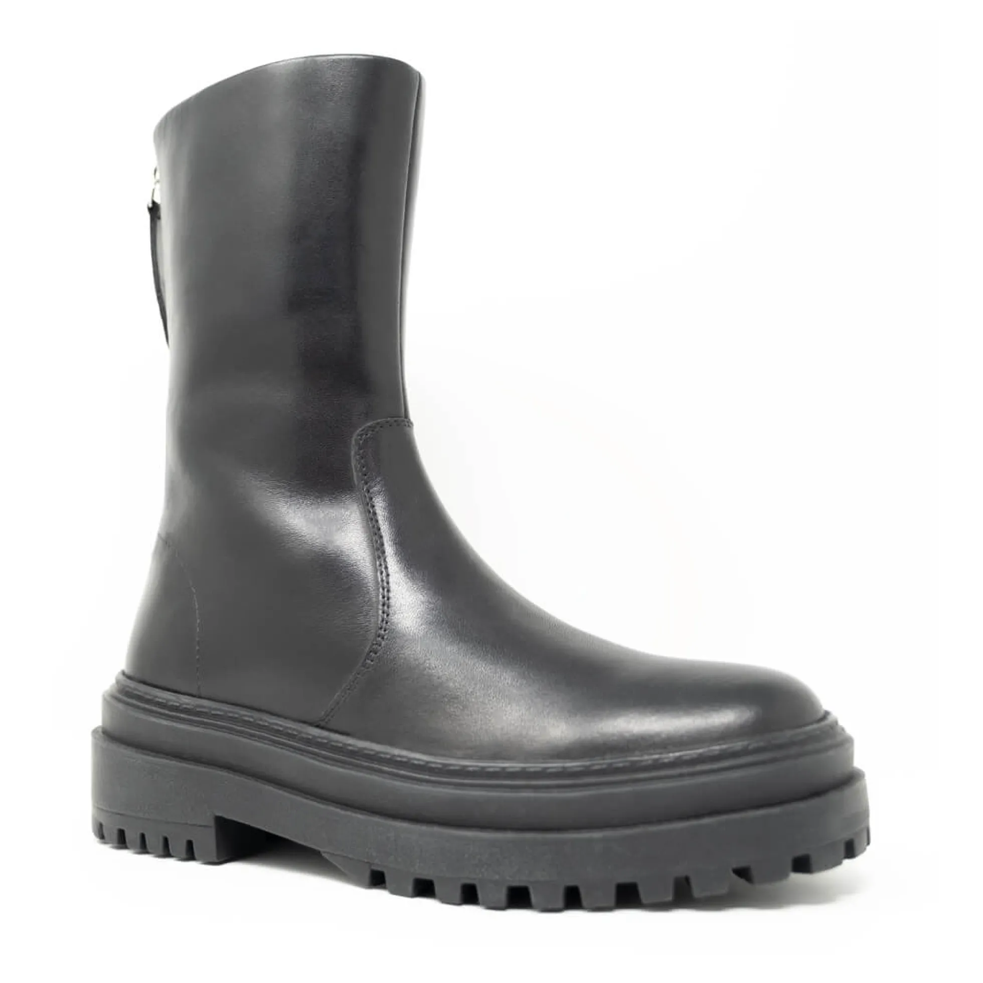 Walk London Margot Zip Boot Black Leather Cheap