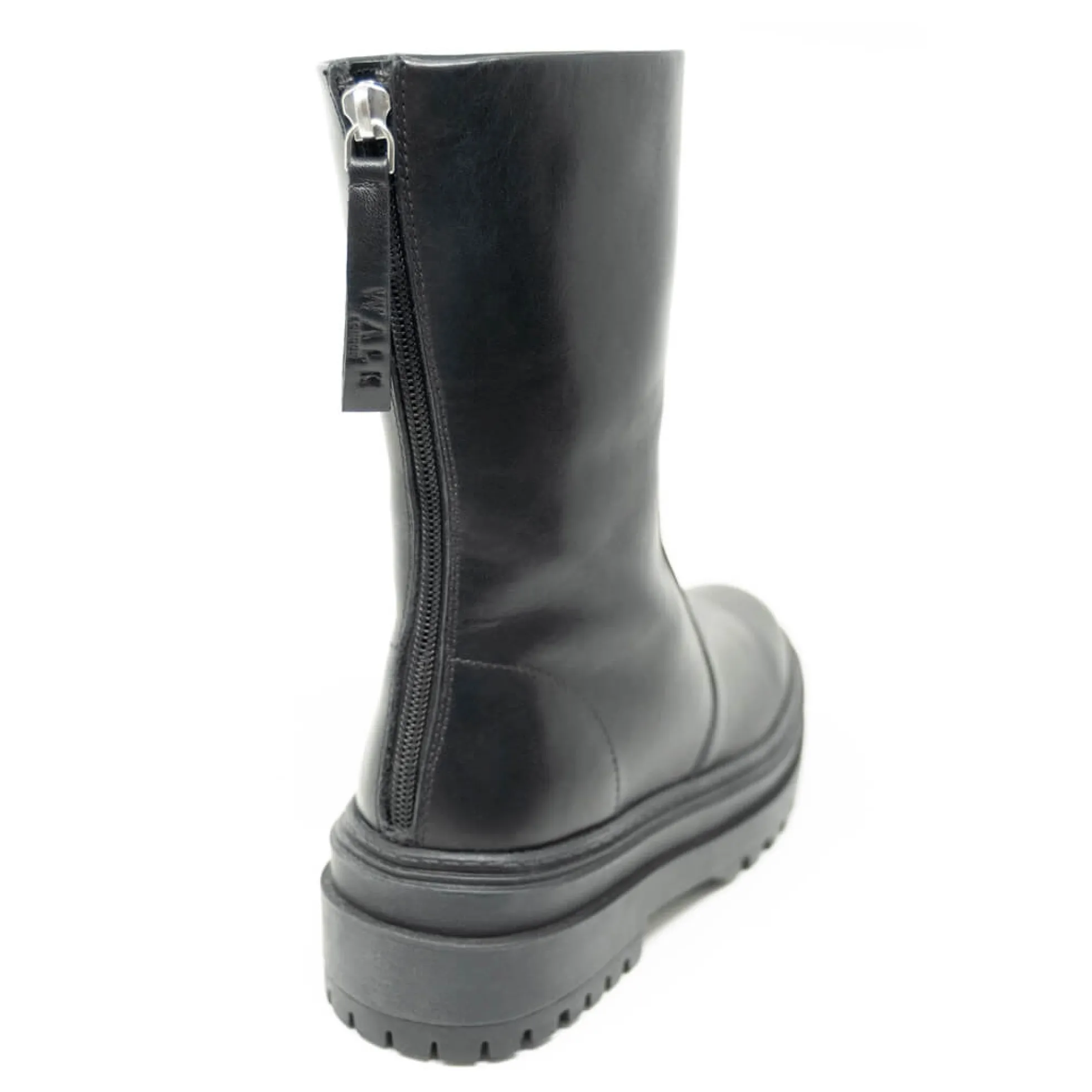 Walk London Margot Zip Boot Black Leather Cheap