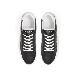 Walk London Miami Sneaker Black Leather New