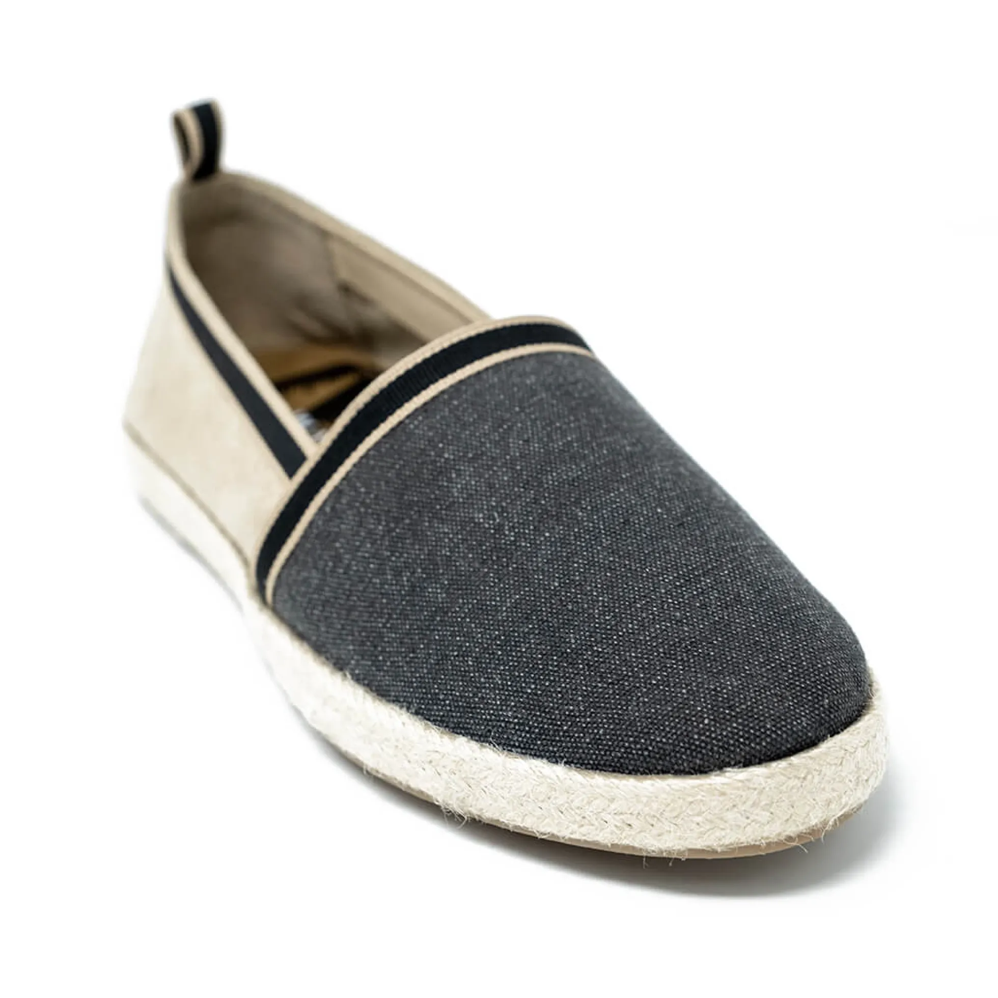 Walk London Nappa Espadrille Black Canvas Cheap