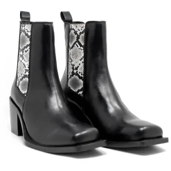 Walk London Nola Chelsea Boot Black & Snake Flash Sale